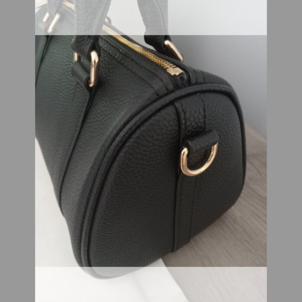 DUYP Melodie Cecile Black Grained leather - Mini Boston bag - Picture 10 of 13